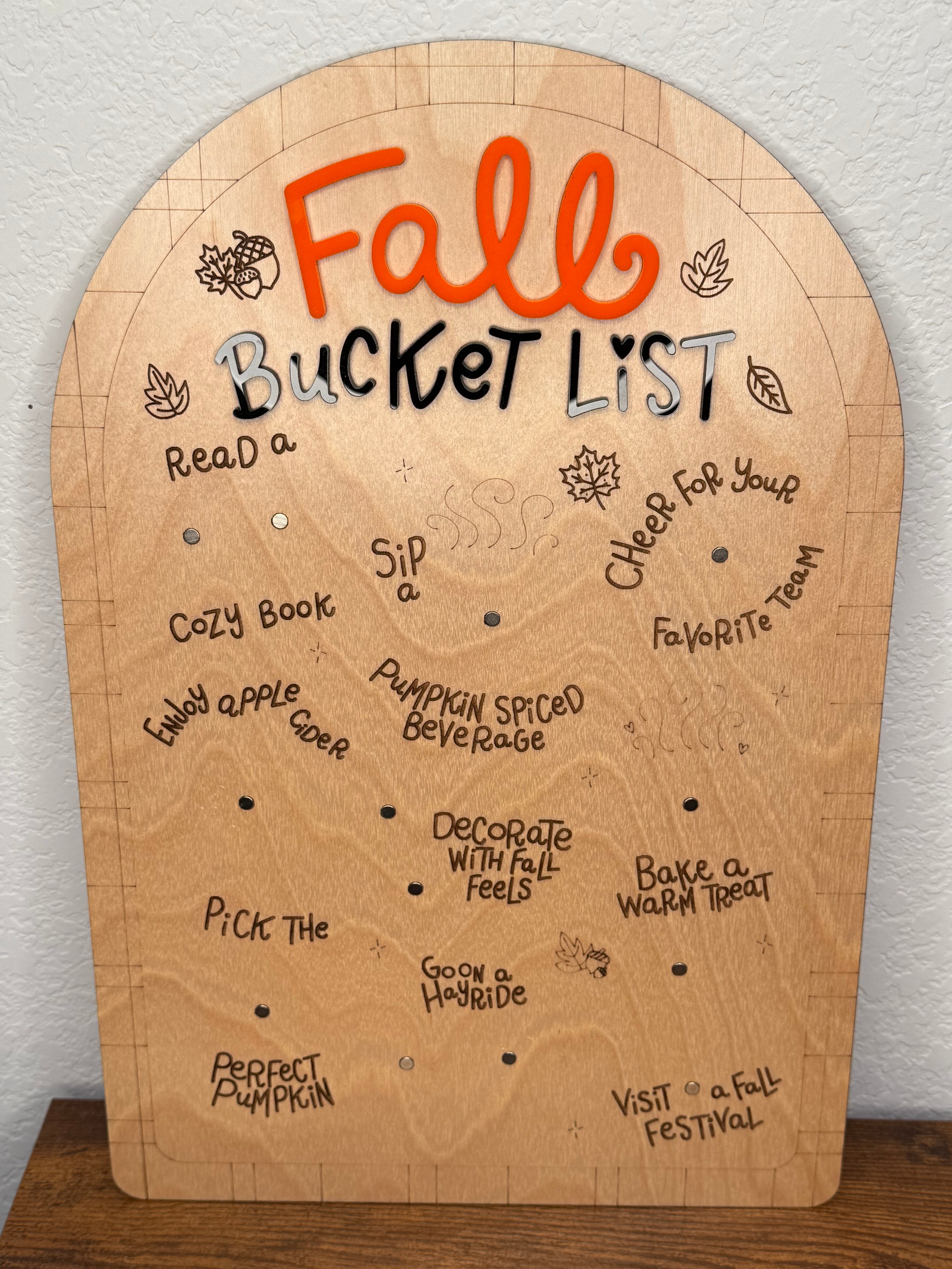 Fall Bucket List Magnetic Board